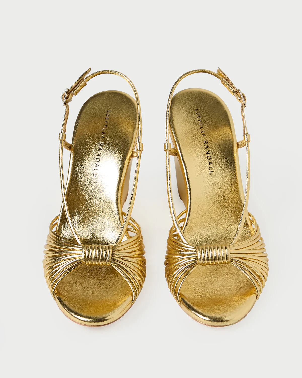 Loeffler Randall Marren Wedge Sandal in Gold Leather