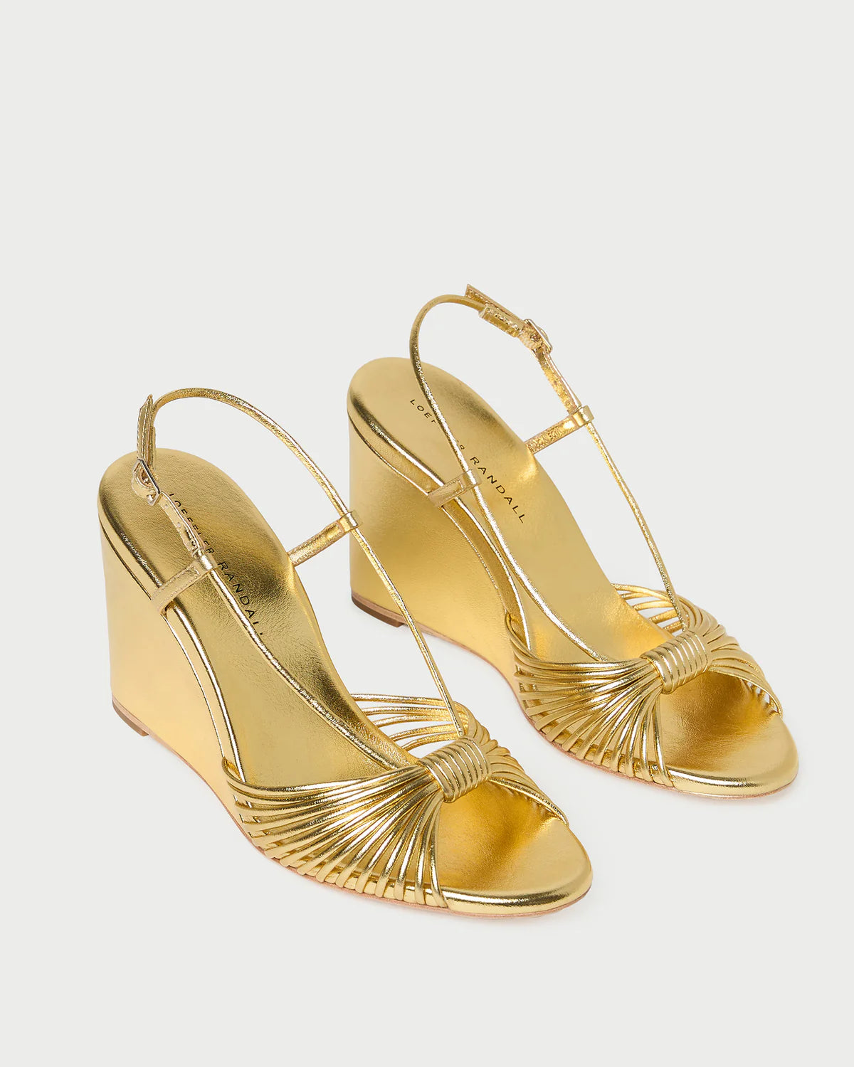 Loeffler Randall Marren Wedge Sandal in Gold Leather