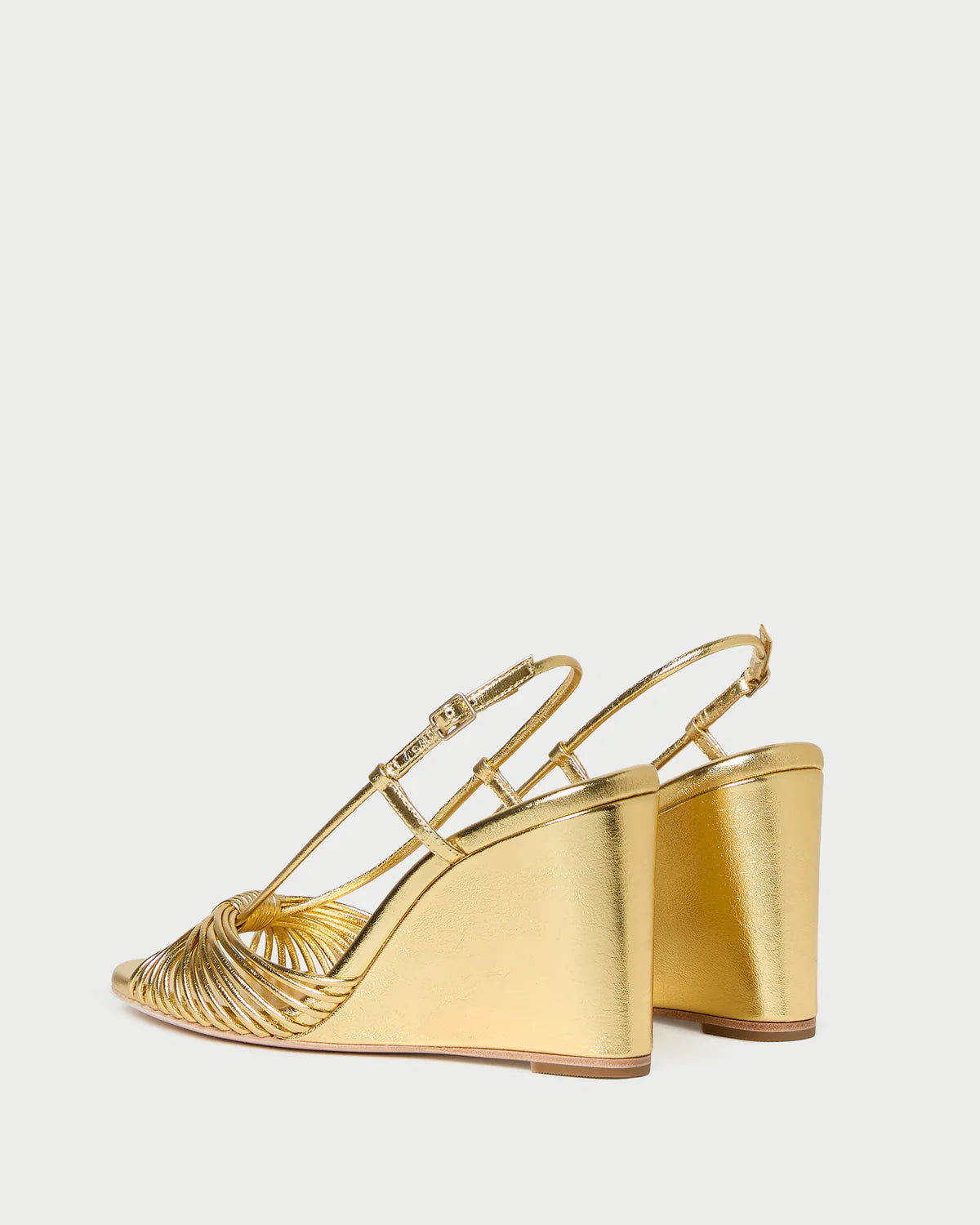 Loeffler Randall Marren Wedge Sandal in Gold Leather