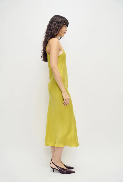 Silk Laundry 90s Slip Dress in Limelight