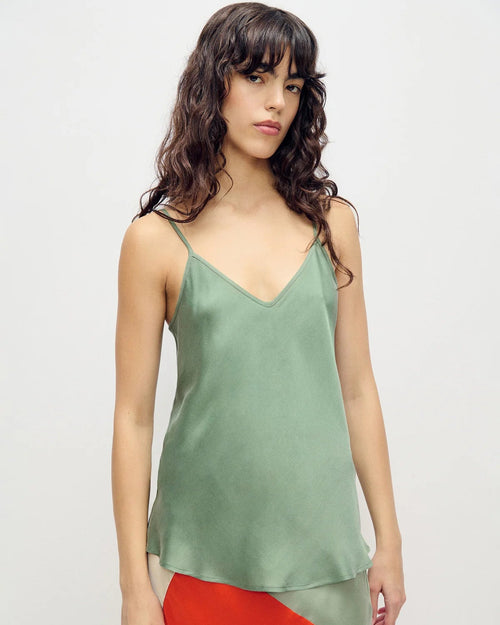 Silk Laundry Bias Cut Cami in Moonshine