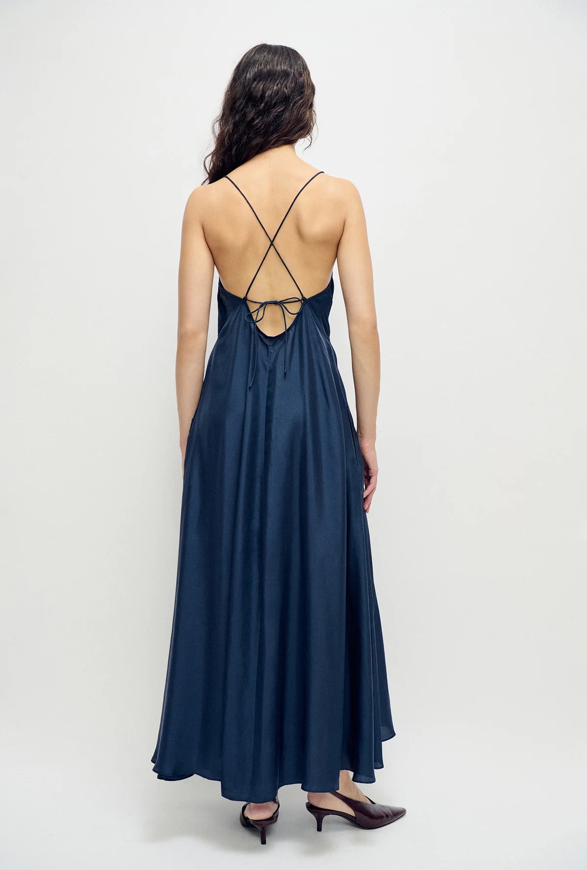 Silk Laundry Habutai Debbie Dress in Midnight