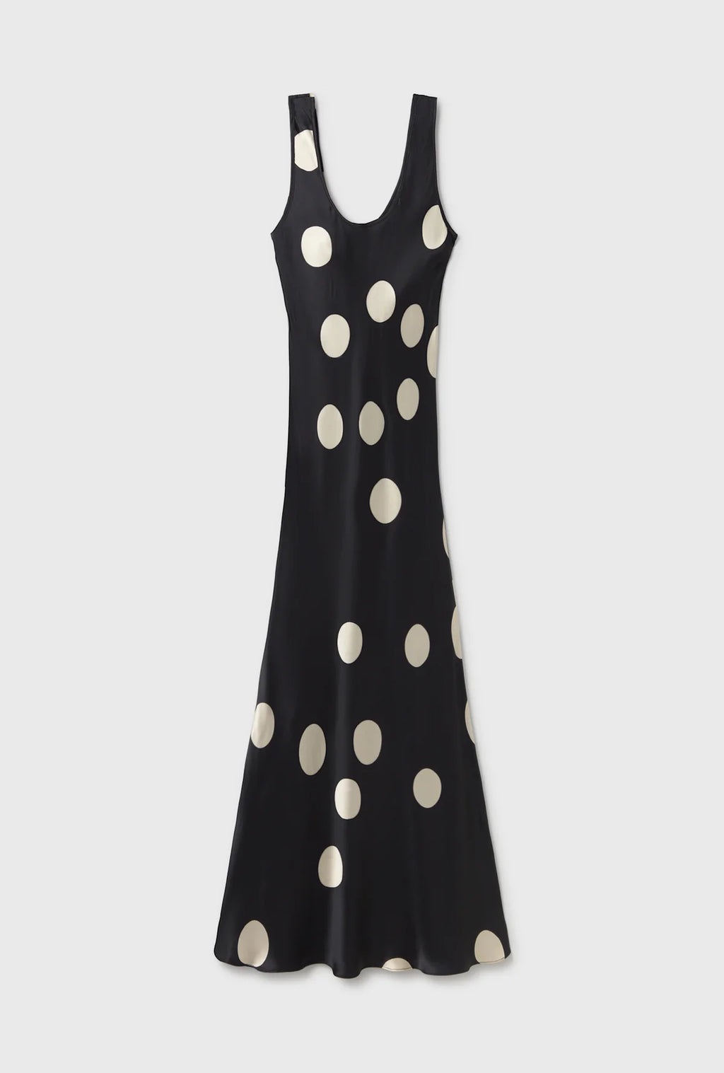 Silk Laundry Scoop Neck Dress in Large Polka Dot