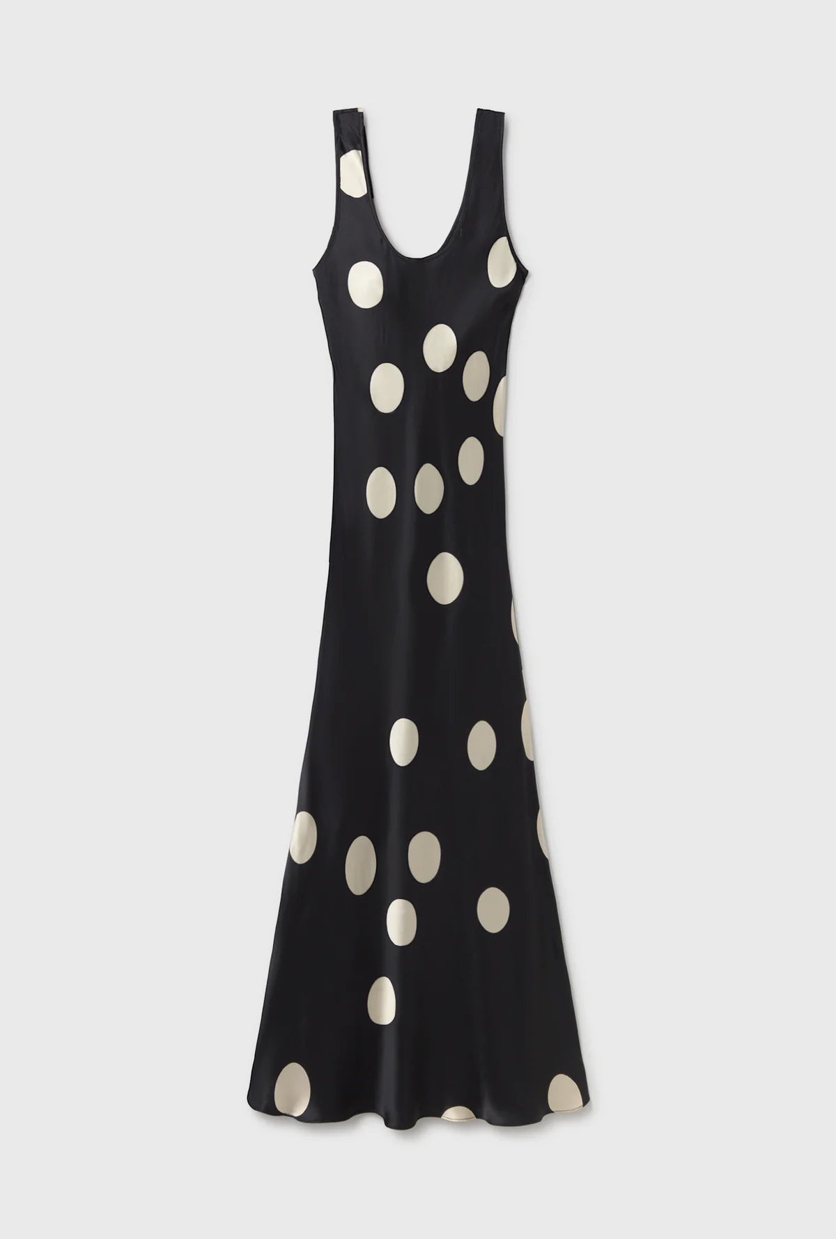 Silk Laundry Scoop Neck Dress in Large Polka Dot