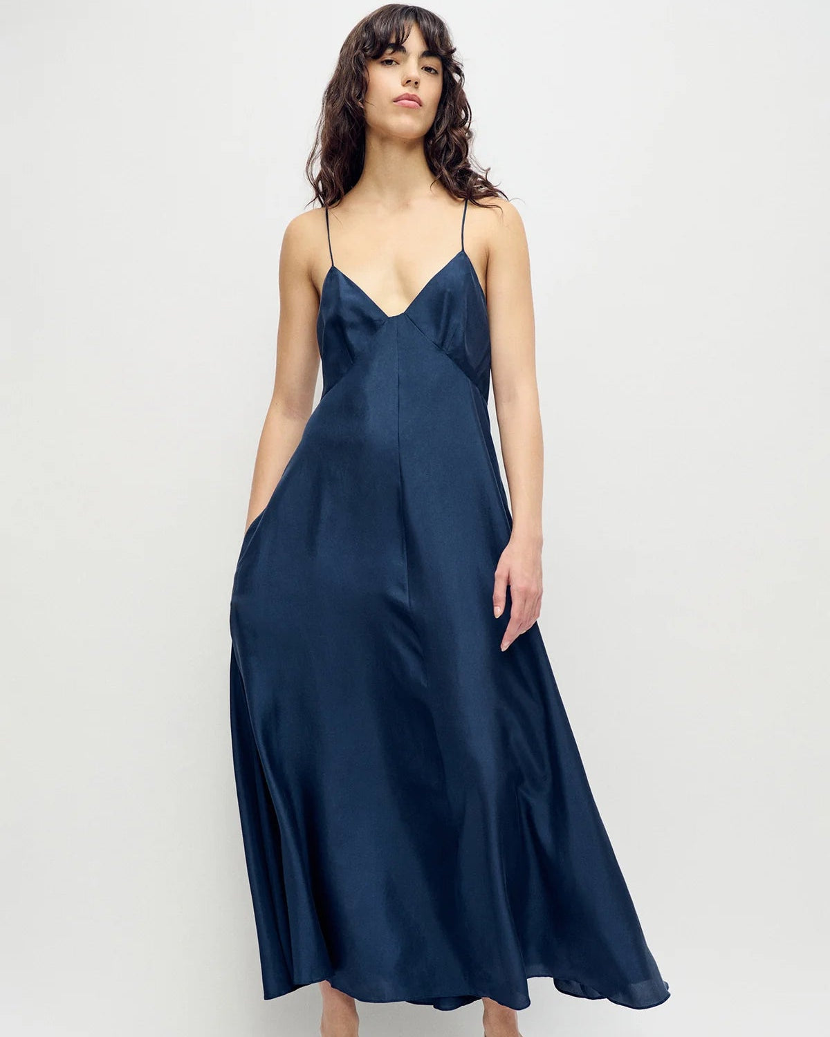 Silk Laundry Habutai Debbie Dress in Midnight