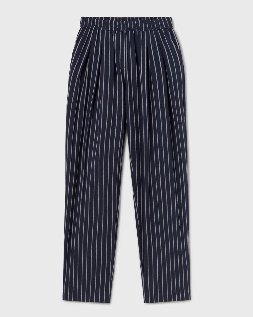 Silk Laundry Slouch Pants in Egret Stripe