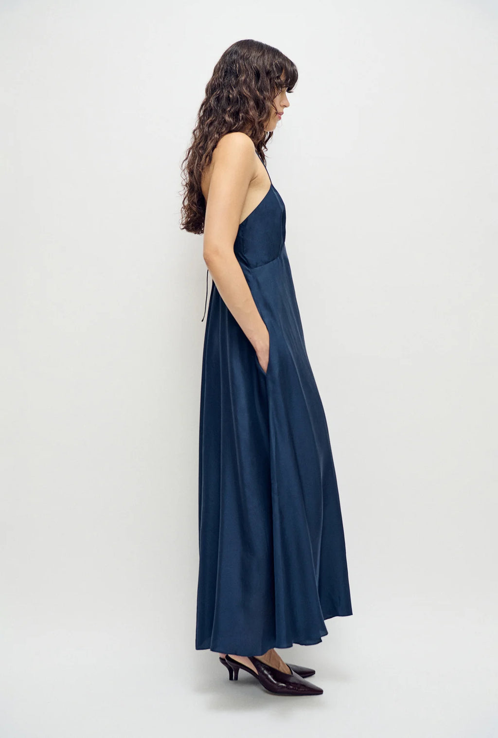 Silk Laundry Habutai Debbie Dress in Midnight