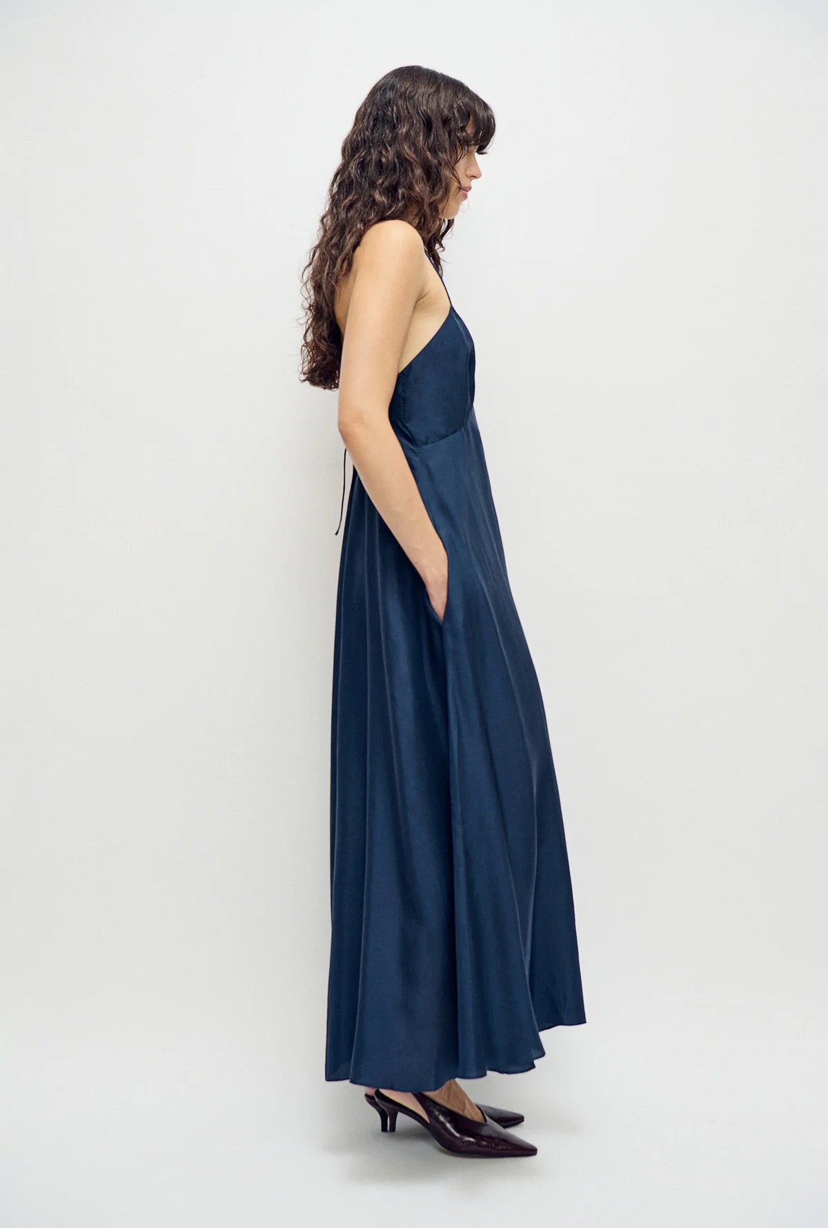 Silk Laundry Habutai Debbie Dress in Midnight