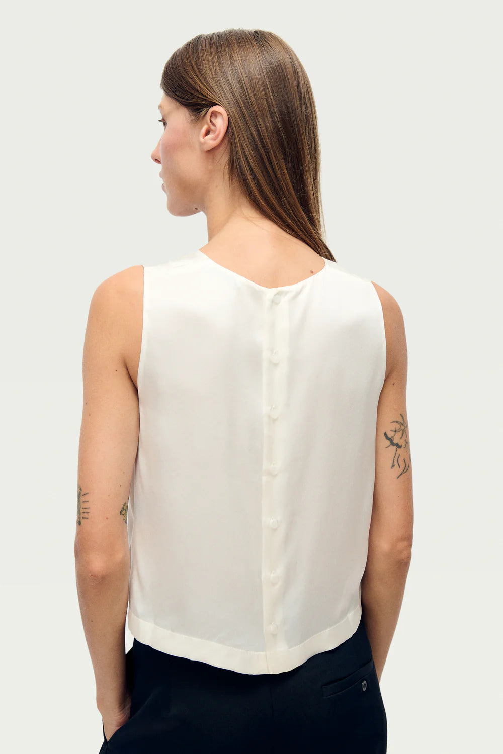 Silk Laundry Elena Top in White