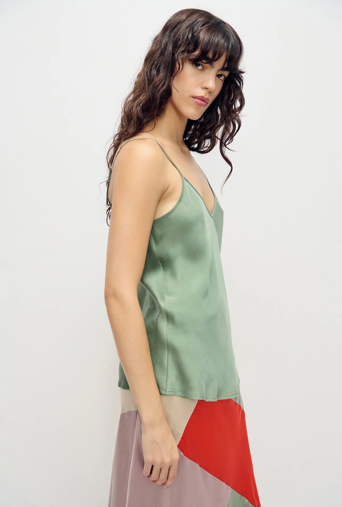 Silk Laundry Bias Cut Cami in Moonshine