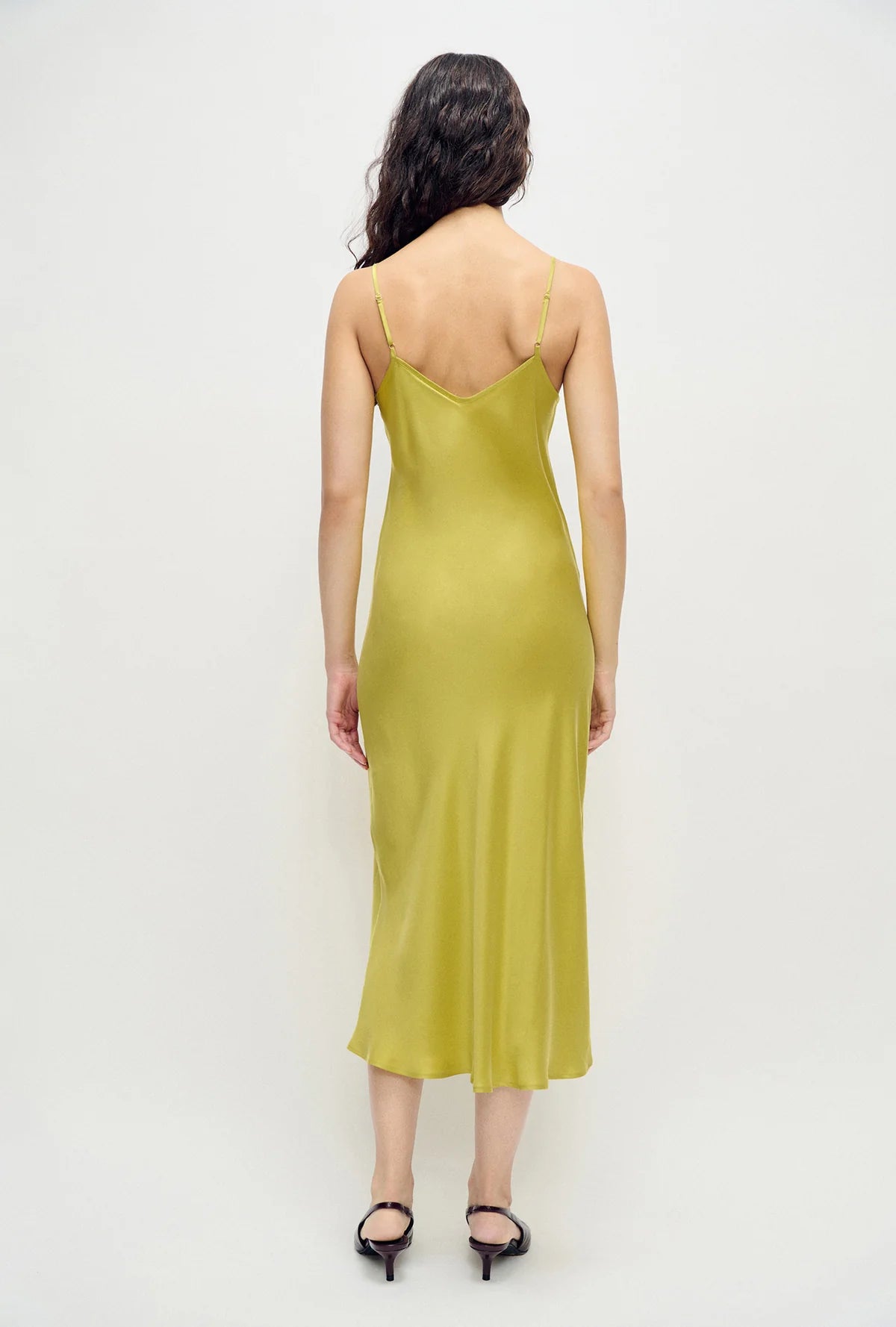 Silk Laundry 90s Slip Dress in Limelight