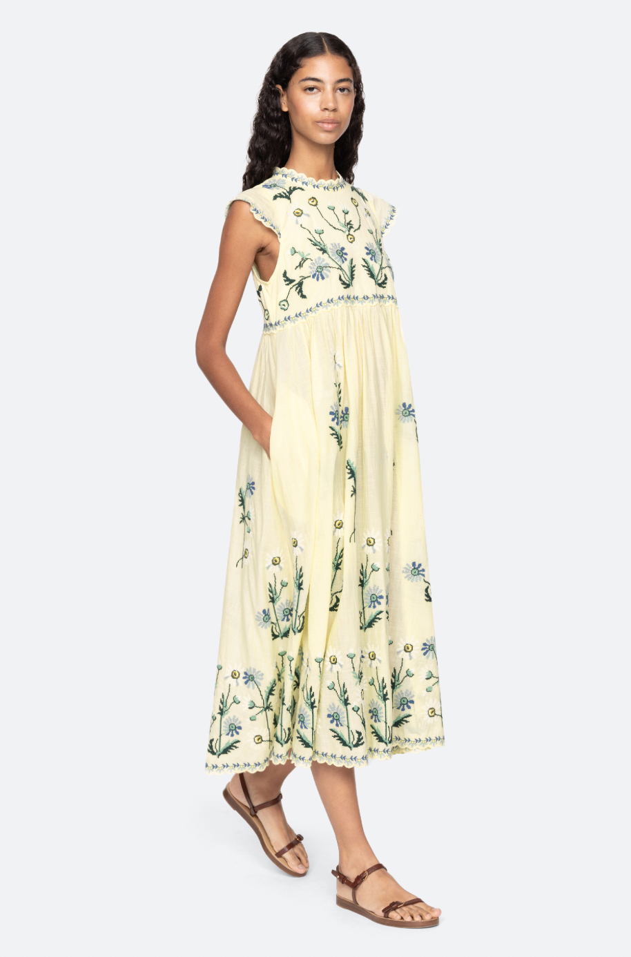 Sea New York Audra Embroidery Midi Dress