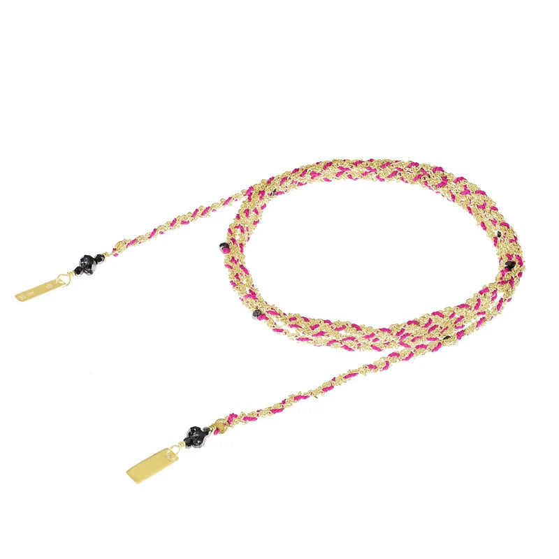 MLC Lariat Necklace in Gold Cherry