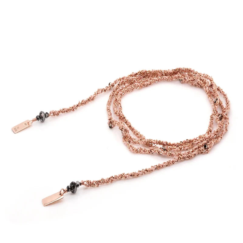 MLC Lariat Necklace in Pink Gold Nude