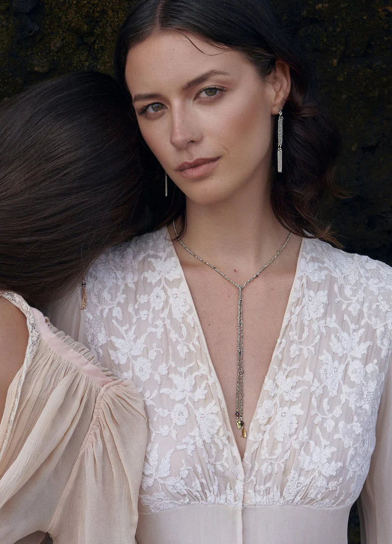 MLC Silver Grey Necklac Lariat