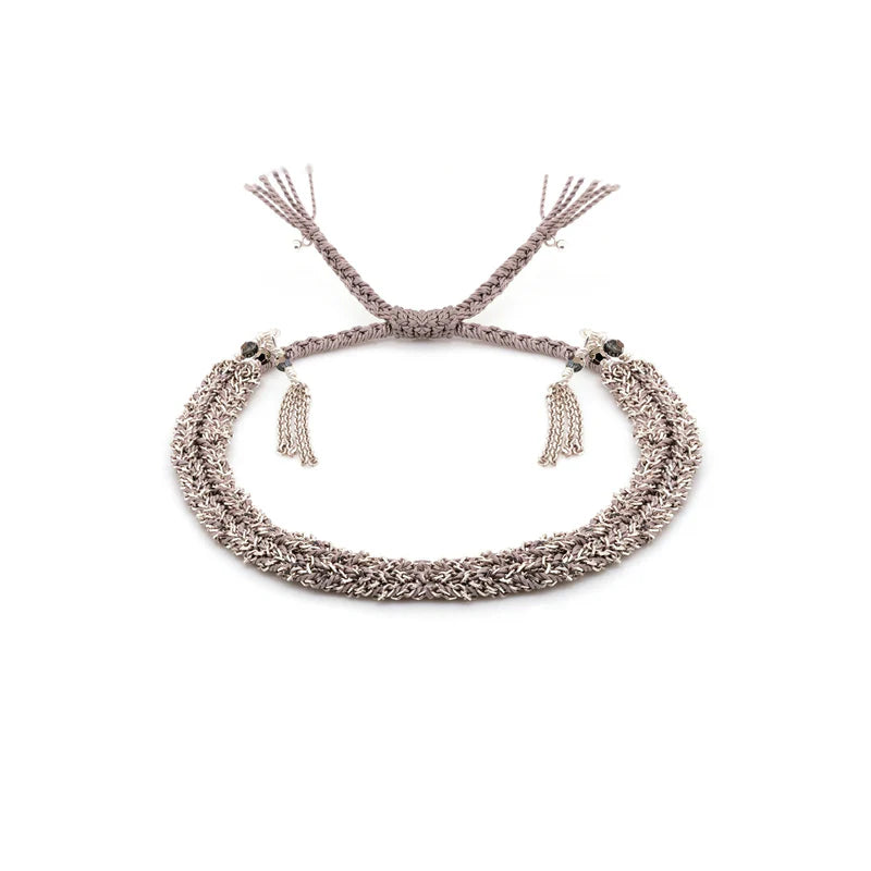 MLC Silver Grey Braided Bracelet