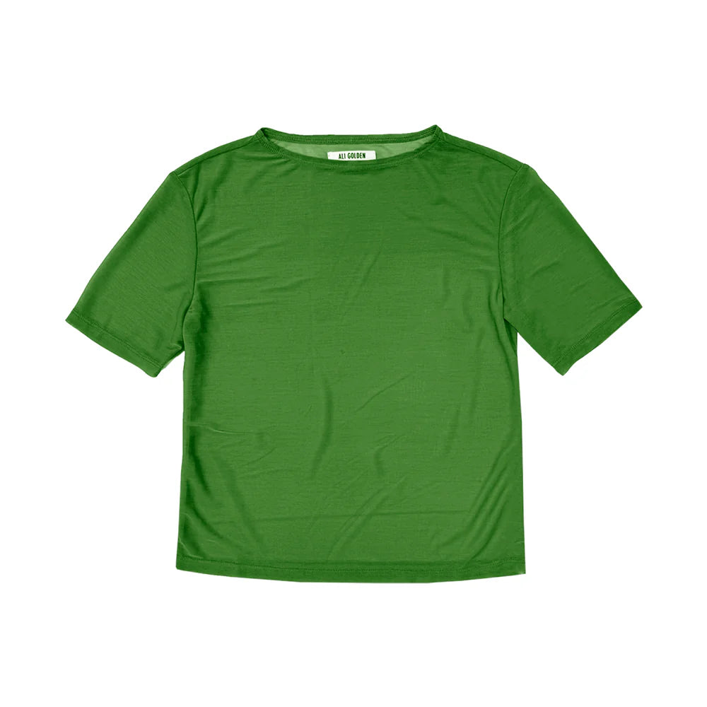 Ali Golden | New Mesh T-Shirt in Grass Green
