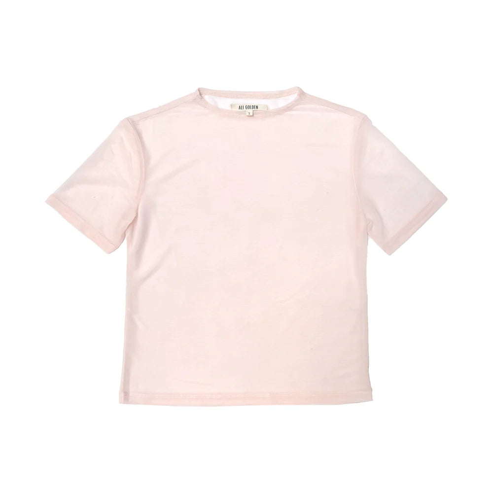 Ali Golden | New Mesh T-Shirt in Ballet Pink