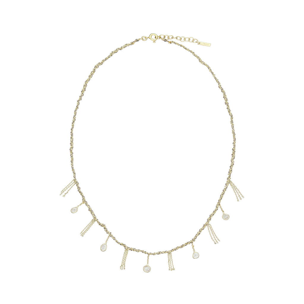 Marie Laure Chamorel Necklace Gold Grey Polki Diamonds