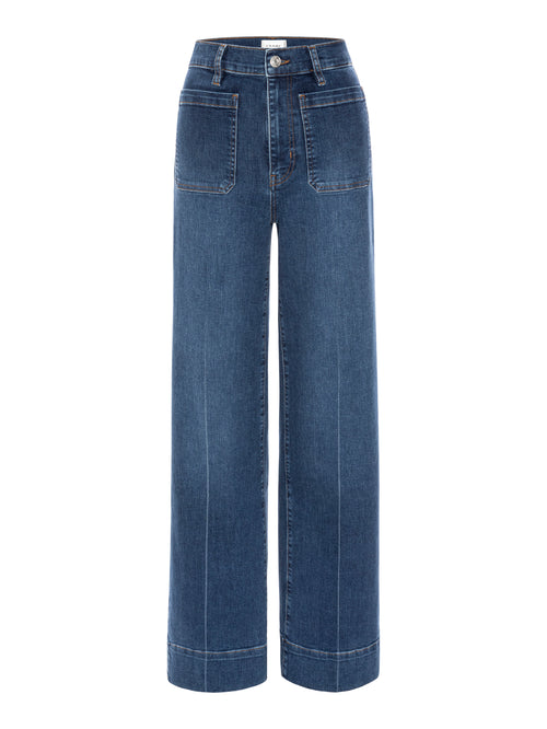 FRAME Le Slice Slim Palazzo Long in Folklore