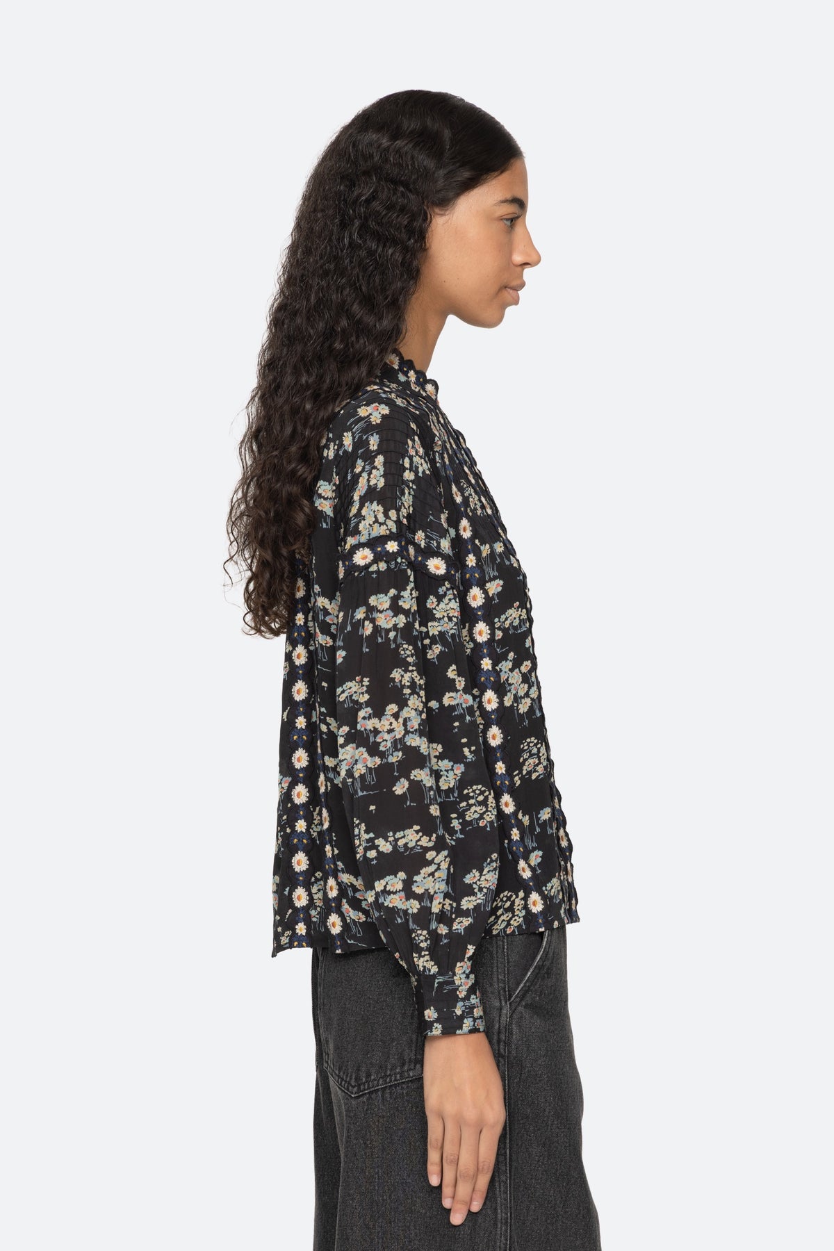 Sea New York Mona Long-Sleeve Top in Black