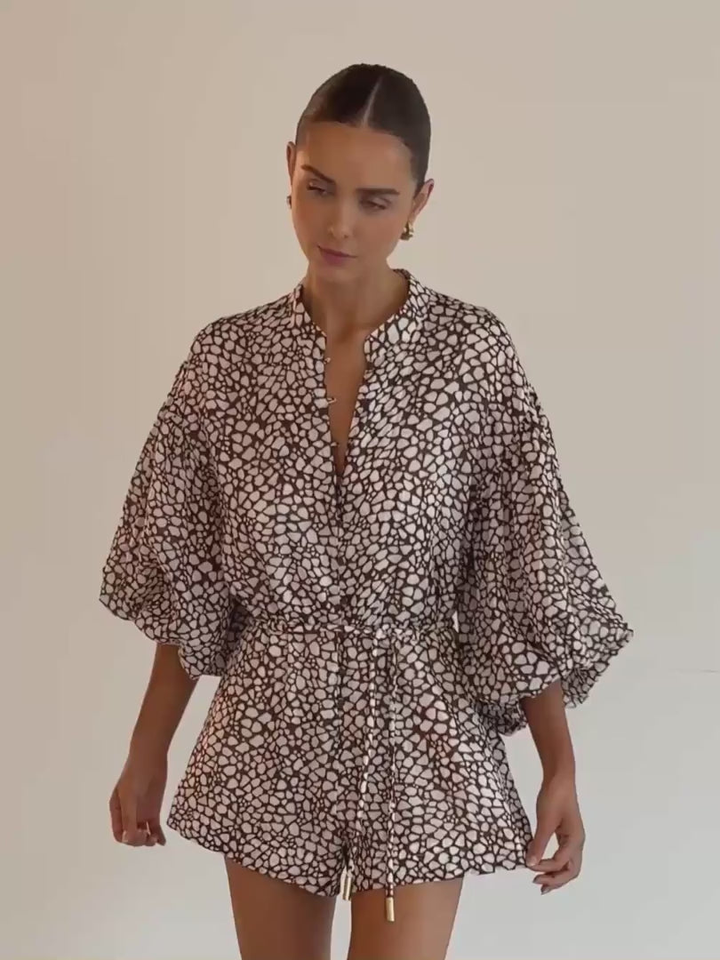 Kivari Solara Playsuit in Brown