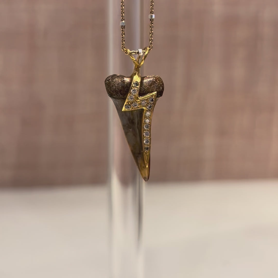 Pade Vavra Shark Tooth Lightning Bolt Diamond Necklace