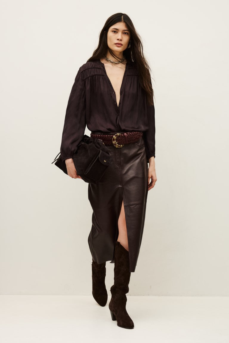 Ba&sh Solene Skirt in Aubergine