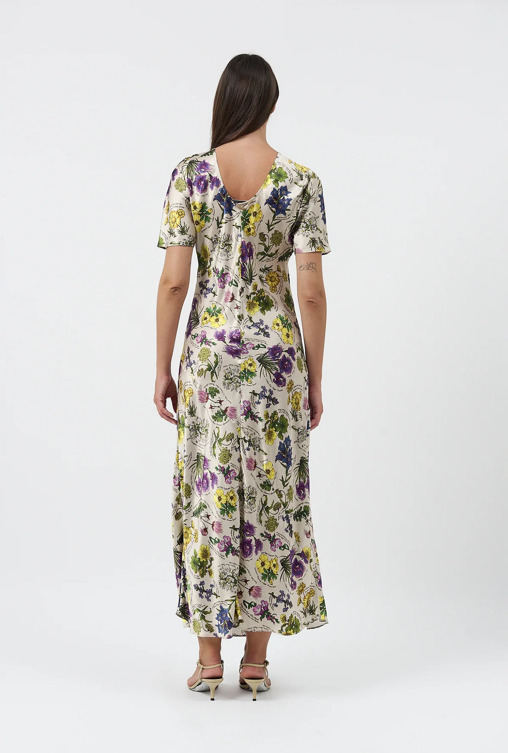 Silk Laundry Bias Cut Dress in Endangered Flowers