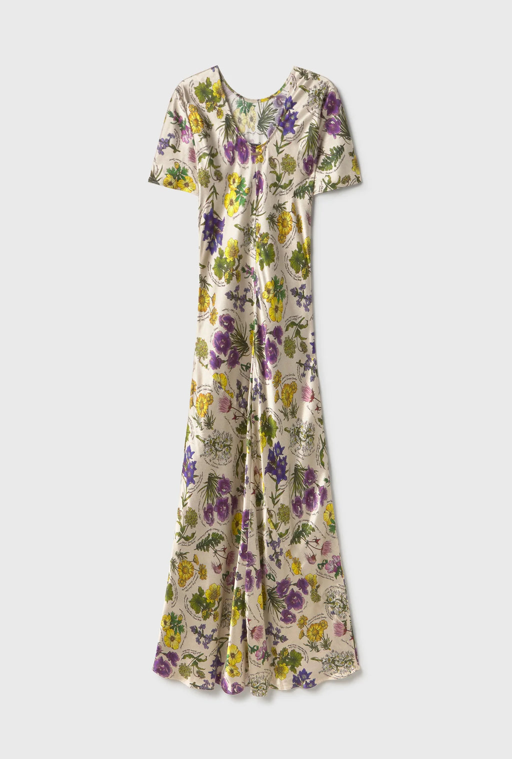 Silk Laundry Bias Cut Dress in Endangered Flowers