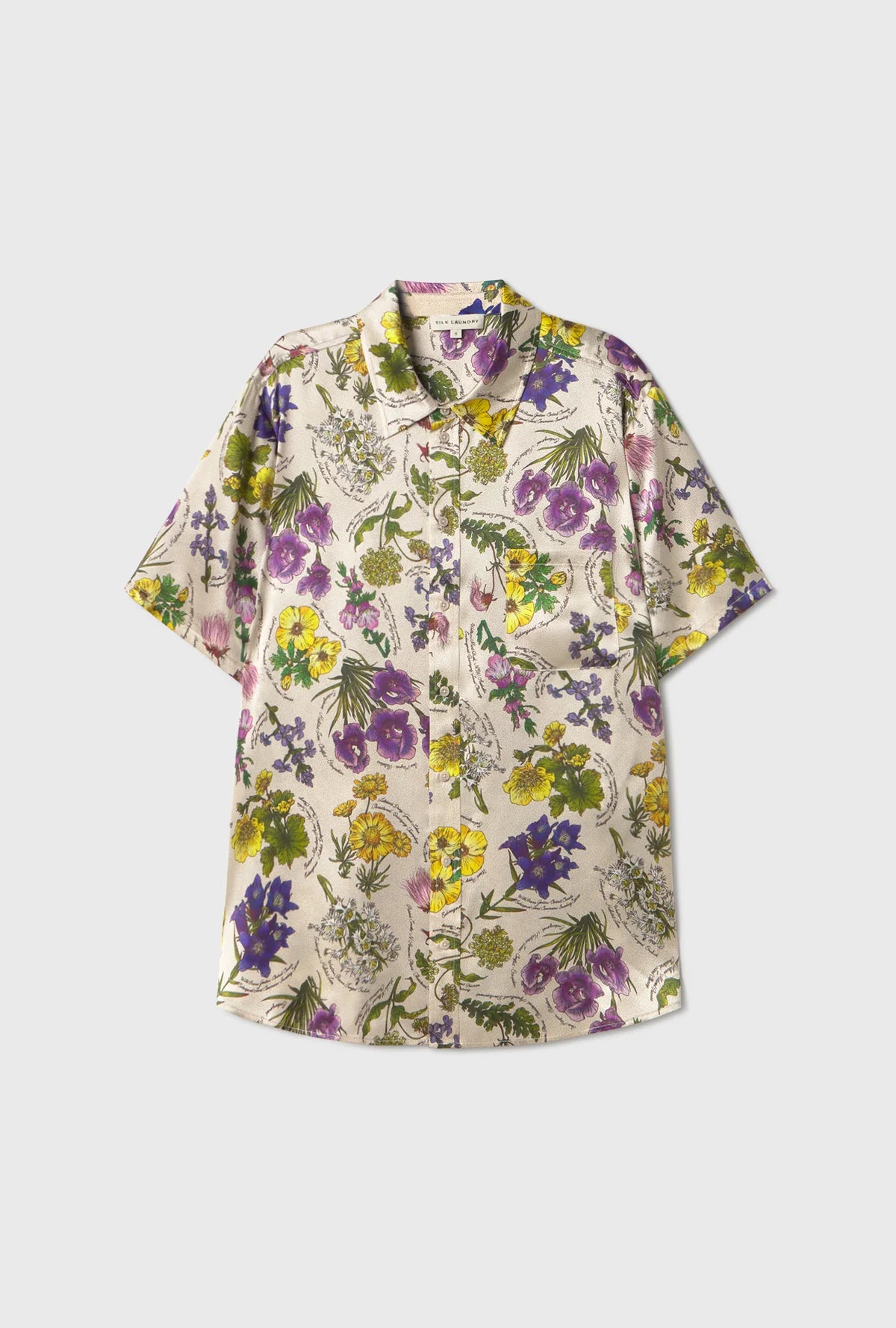 Silk Laundry Boyfriend Shirt in Endangered Flowers