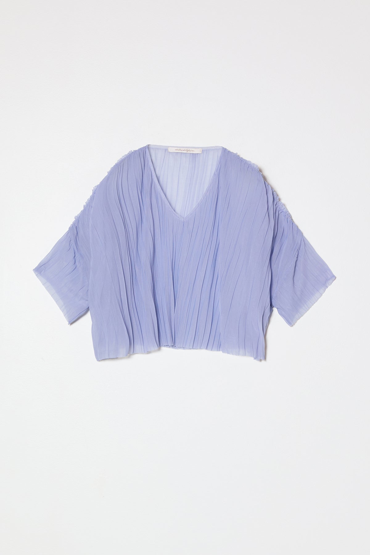 Atelier Delphine Flared Tee Random Pleats in Chambray Blue