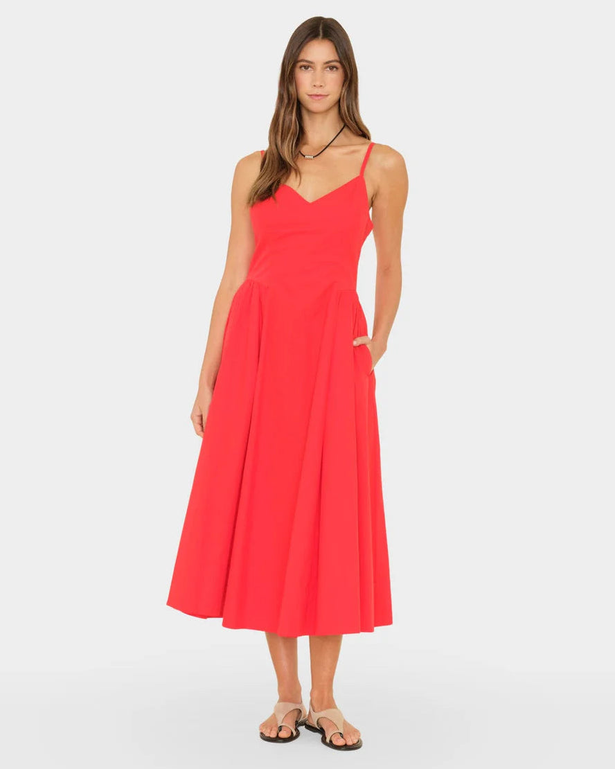 XiRENA Bardot Dress in Red Flash