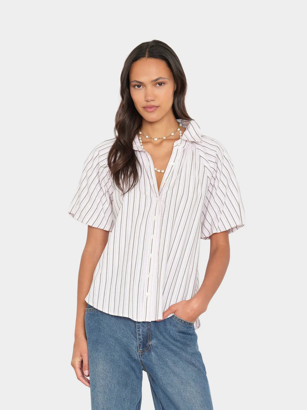 XiRENA Lyla Shirt in Matcha Pink